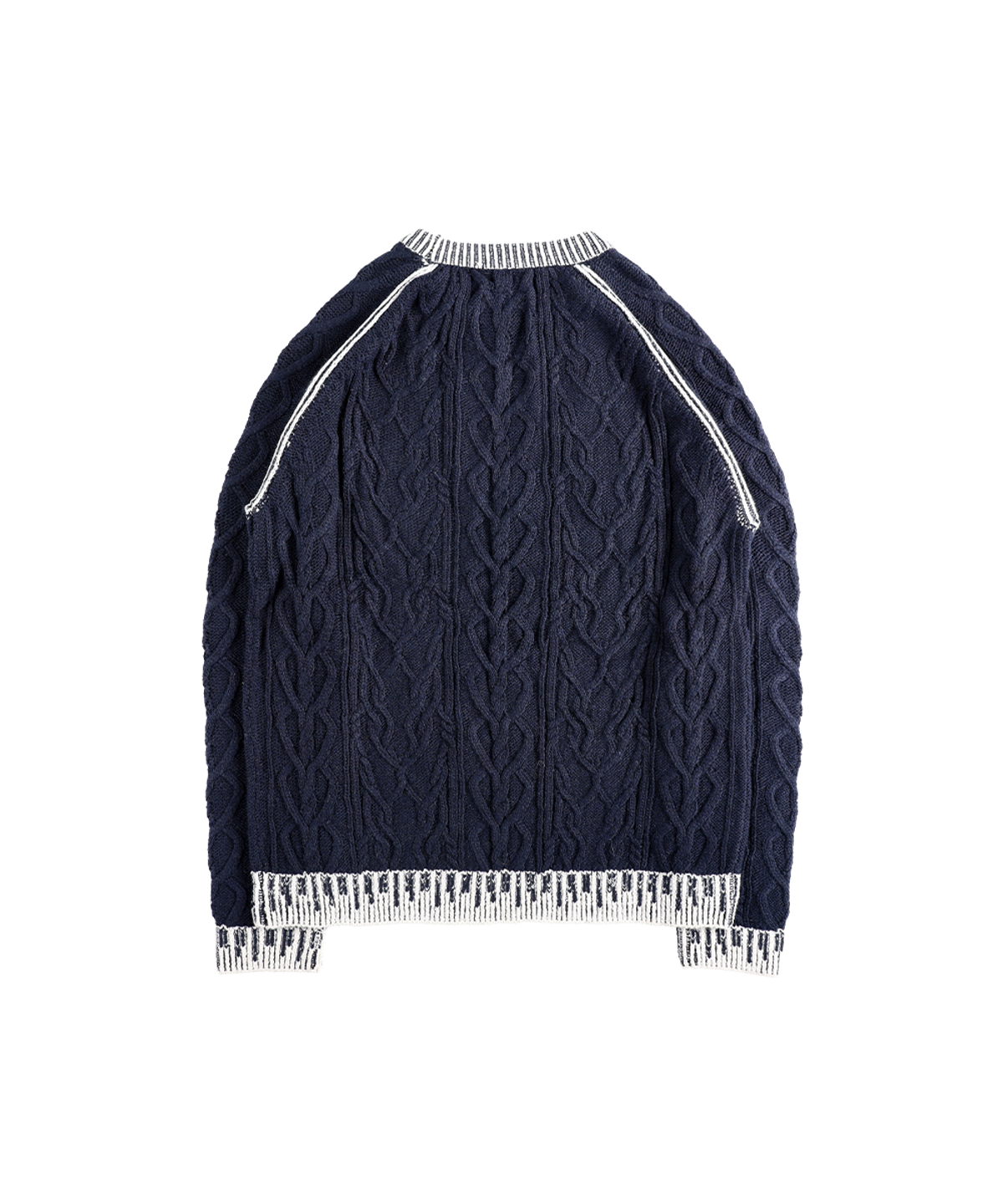 더왈드(THEWARLD) EMBROIDERY LOGO SWEATER NAVY/WHITE