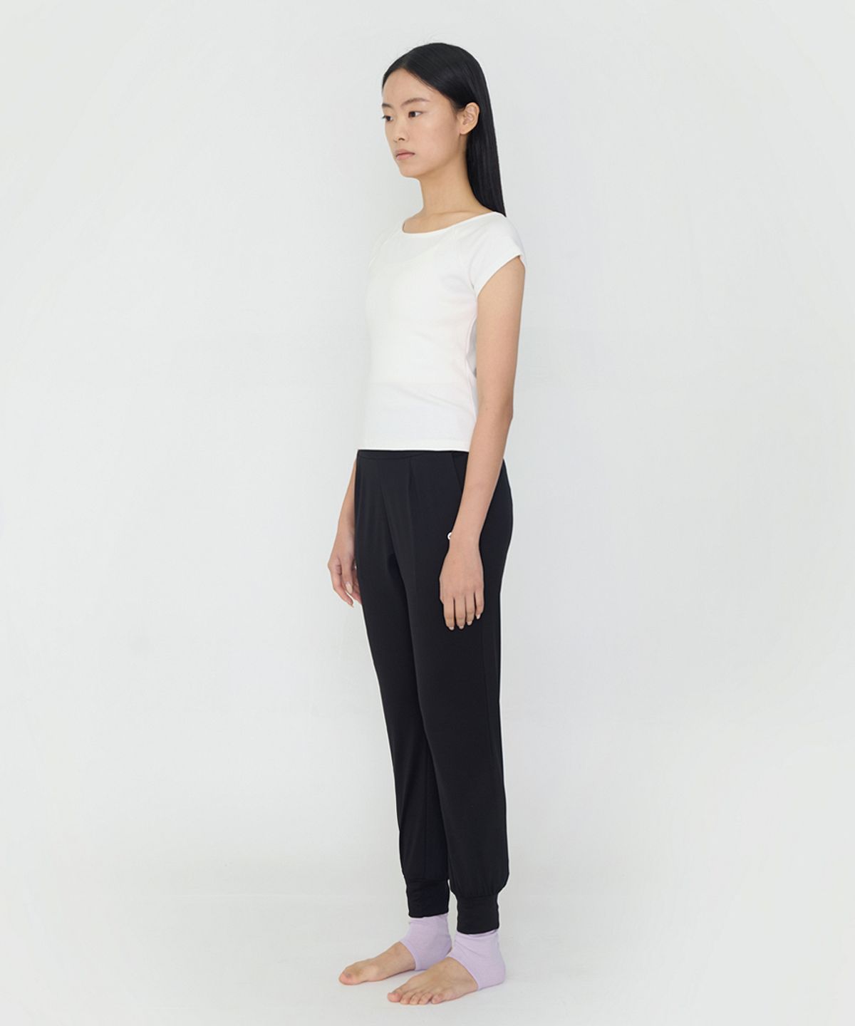 데비웨어(DEVIWEAR) 여성 요가복 DEVI-DO1001-화이트 필라테스 [DO] 소프트 캡 슬리브 티셔츠