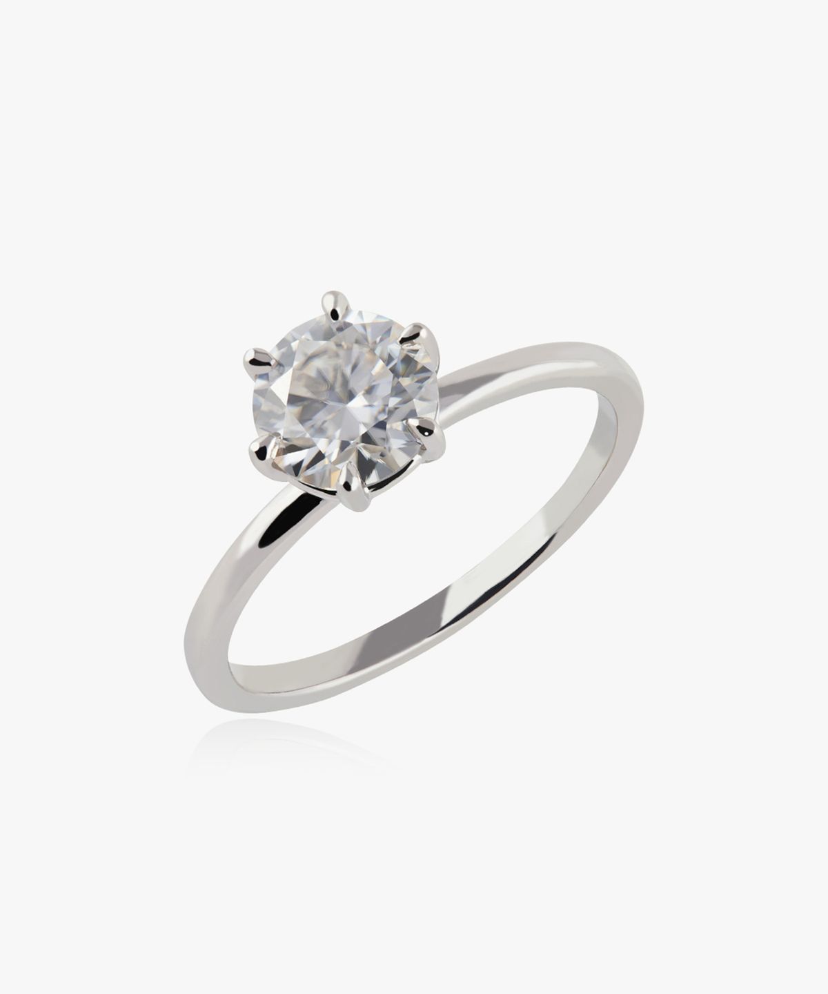 엘렌쥬얼리(HELENE JEWELRY) Silver 925 1캐럿 라운드 컷 모이사나이트 미스 링 반지