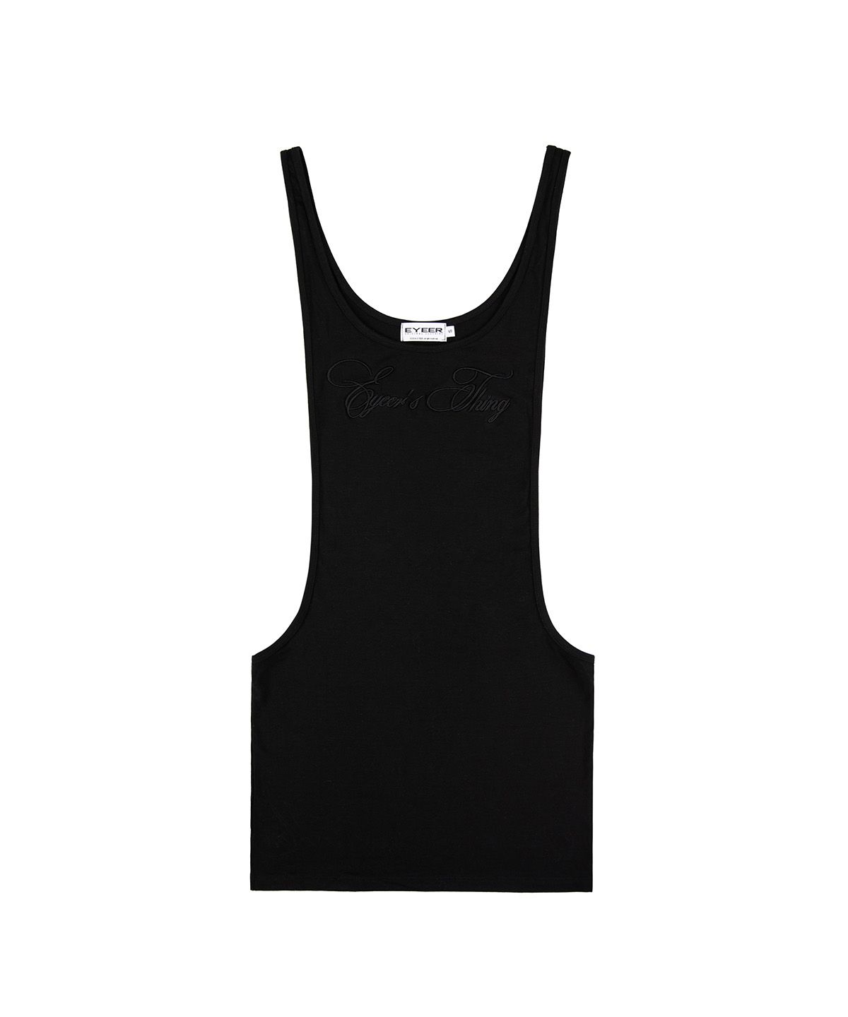 이와이이알(EYEER) Script Logo Deep U-Neck Sleeveless - Black