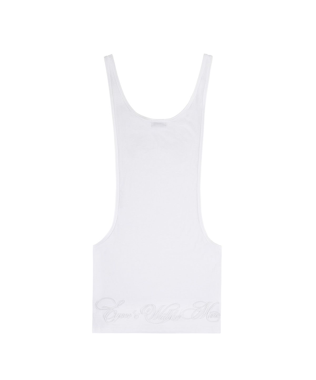이와이이알(EYEER) Script Logo Deep U-Neck Sleeveless - White