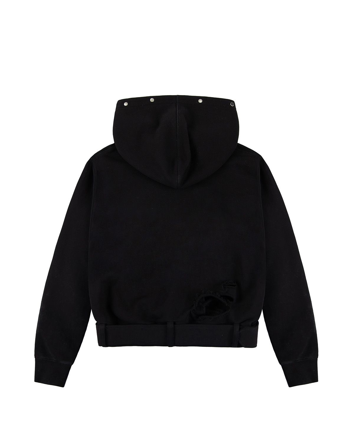 이와이이알(EYEER) Belted Fur Hoodie Zip-up - Black