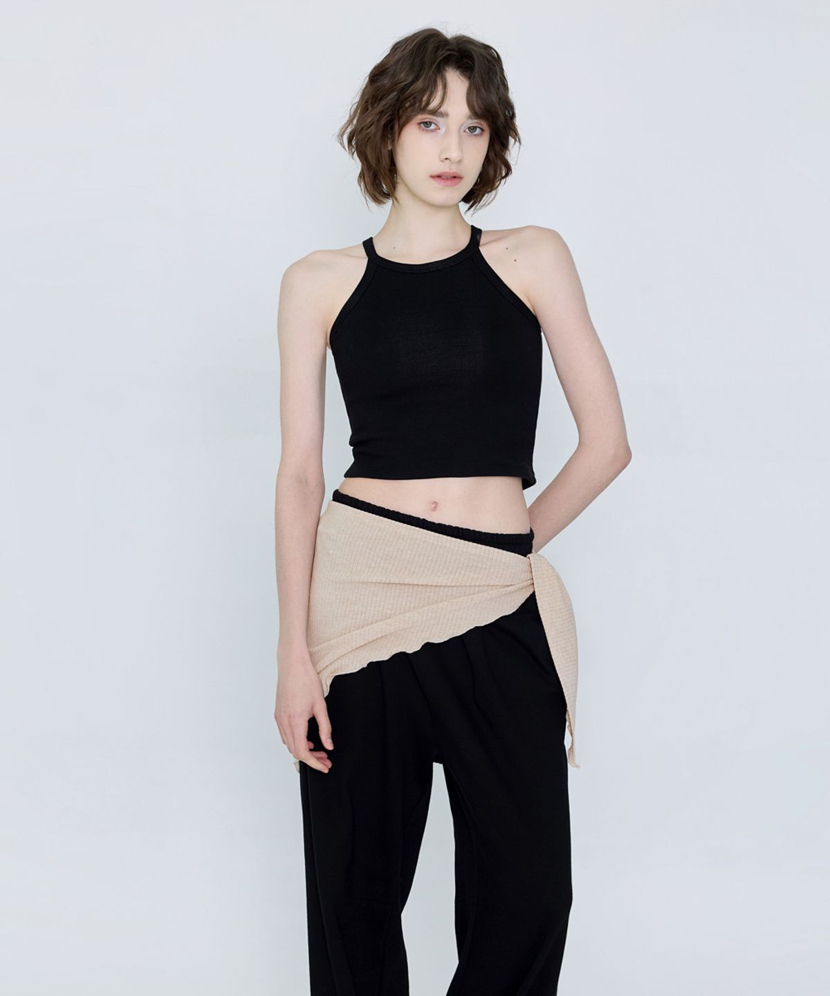 데비웨어(DEVIWEAR) 레이어드 골지 숄 DEVI-A0006