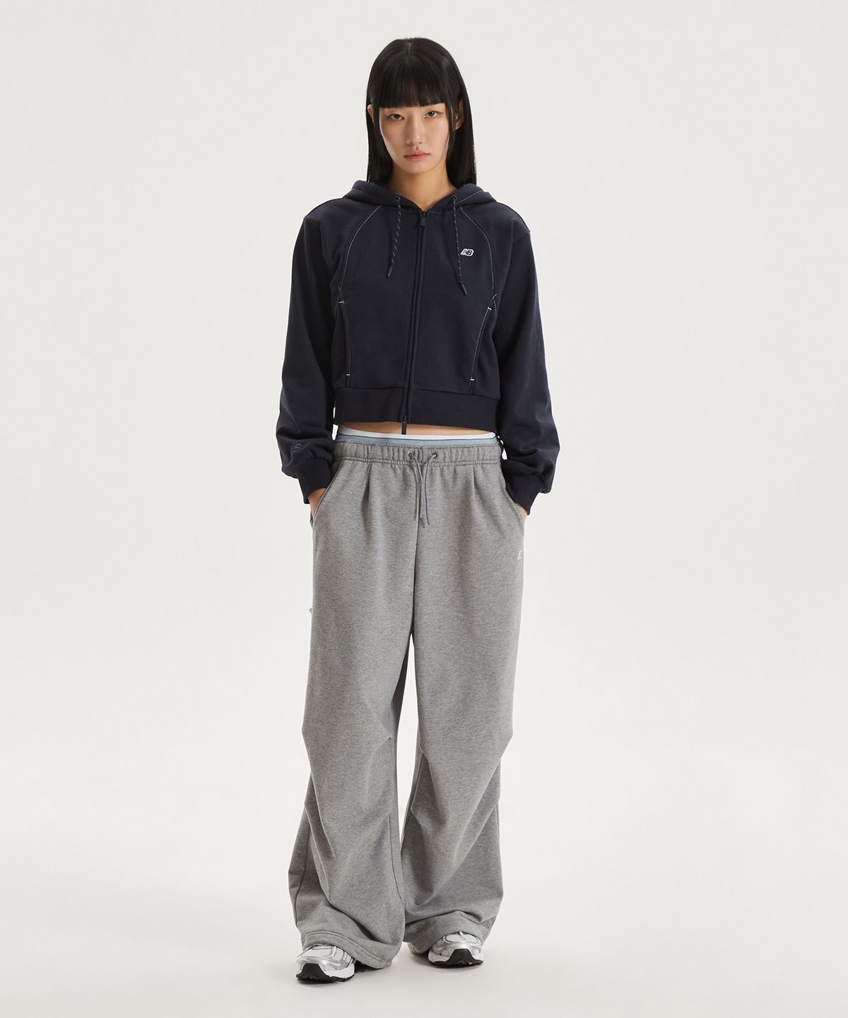 뉴발란스(NEW BALANCE) NBMDG1W212 / WOMEN 에센셜 후드집업 (DARK NAVY)