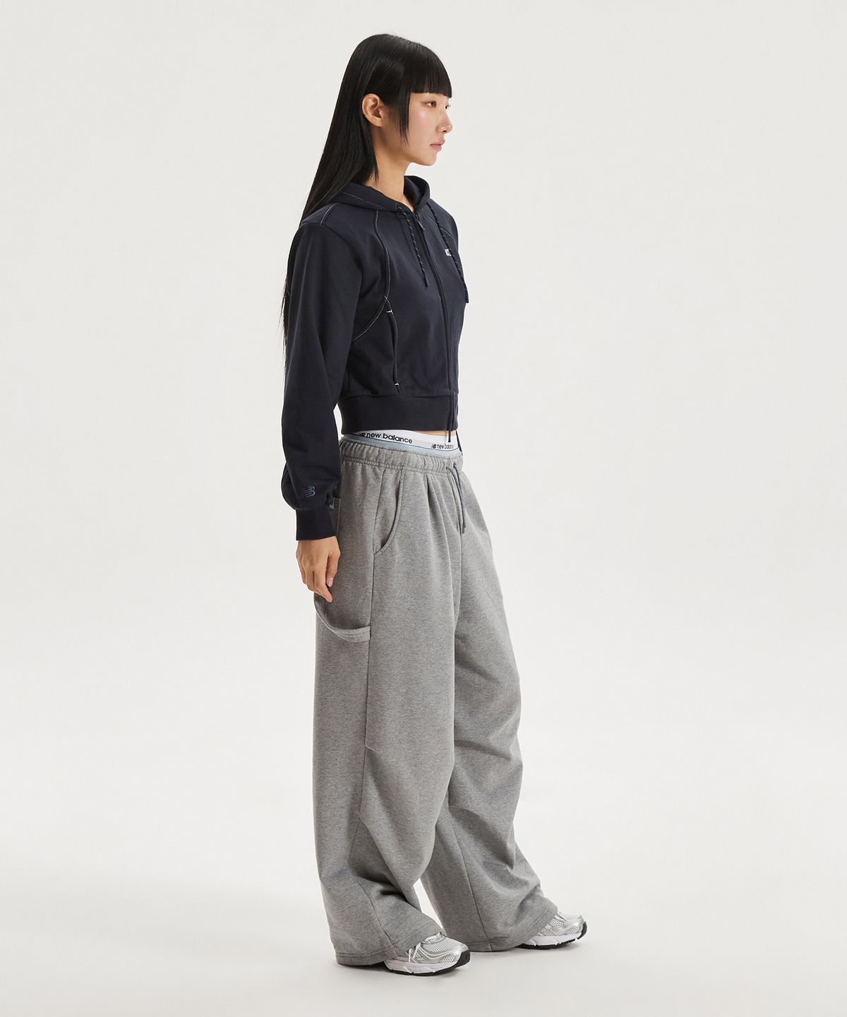 뉴발란스(NEW BALANCE) NBMDG1W212 / WOMEN 에센셜 후드집업 (DARK NAVY)
