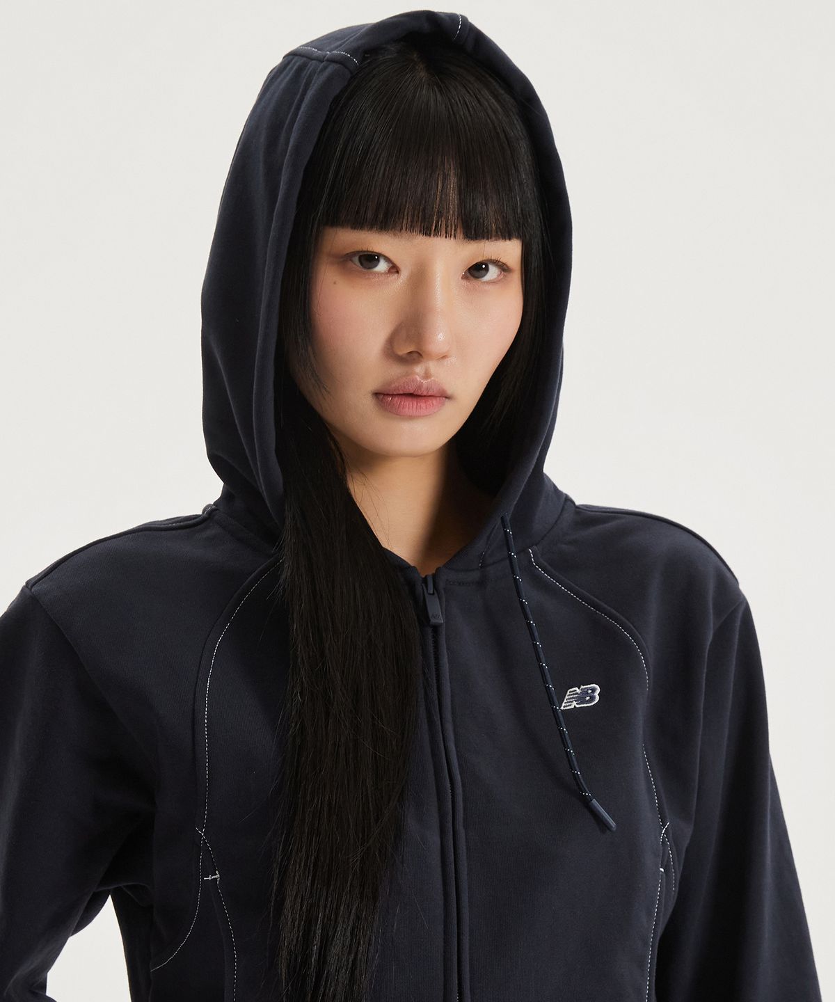 뉴발란스(NEW BALANCE) NBMDG1W212 / WOMEN 에센셜 후드집업 (DARK NAVY)