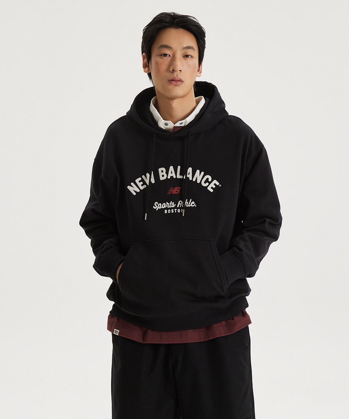 뉴발란스(NEW BALANCE) NBN0G11213 / UNI NEW GREY 그래픽 후드티 (BLACK)
