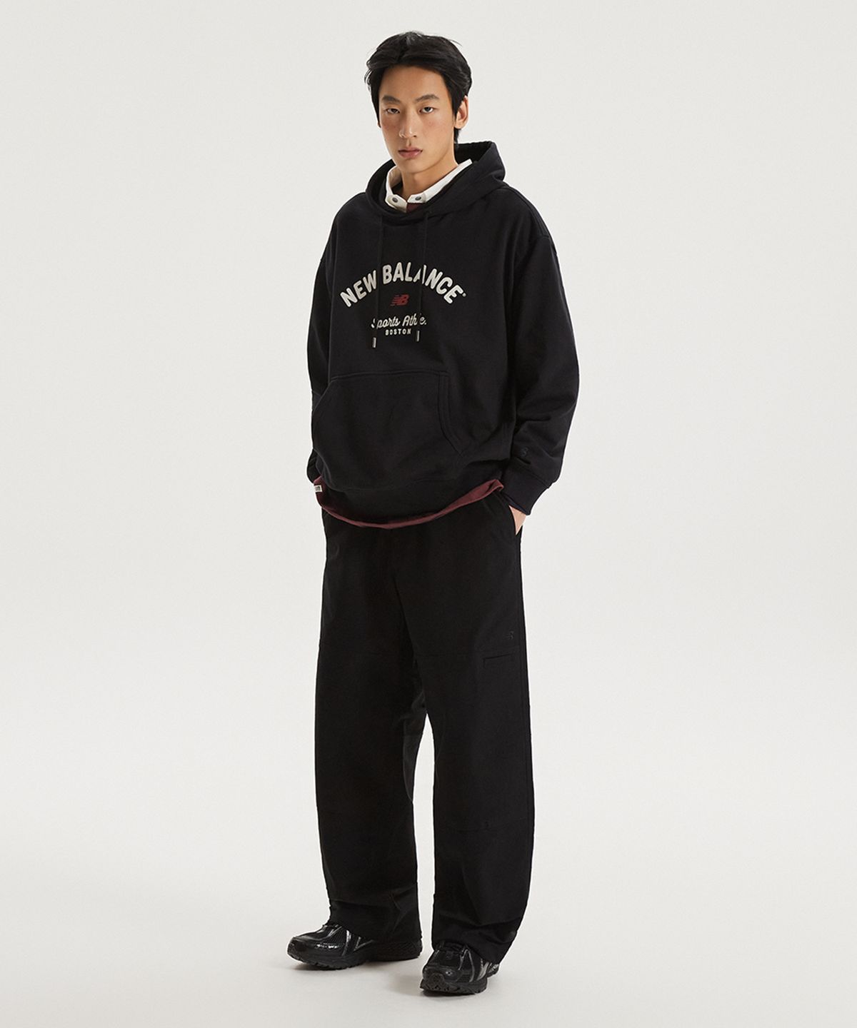 뉴발란스(NEW BALANCE) NBN0G11213 / UNI NEW GREY 그래픽 후드티 (BLACK)