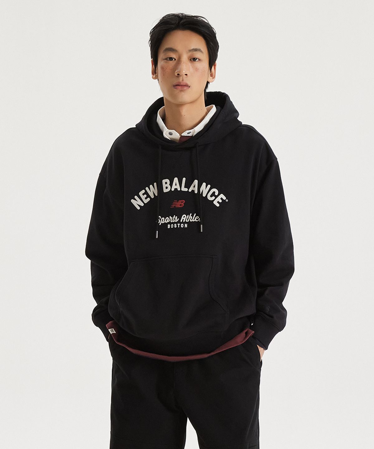 뉴발란스(NEW BALANCE) NBN0G11213 / UNI NEW GREY 그래픽 후드티 (BLACK)