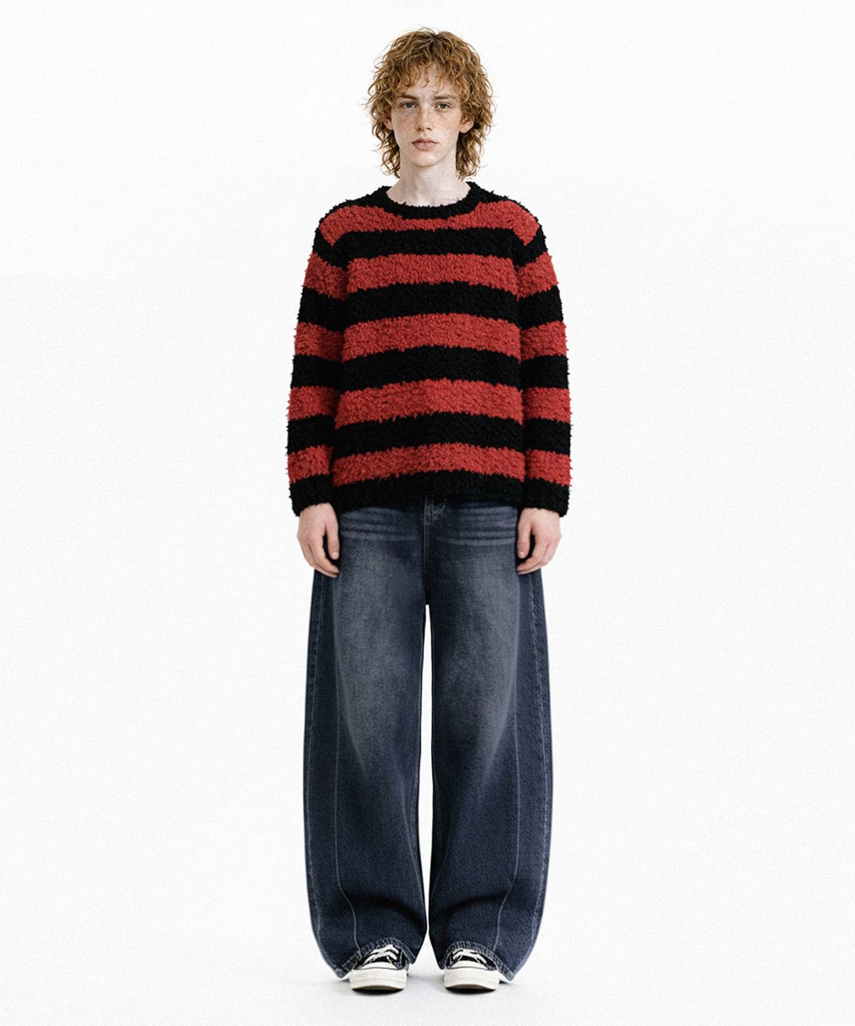 엔티이티(NTET) Vintage side pintuck denim pants (dark blue)