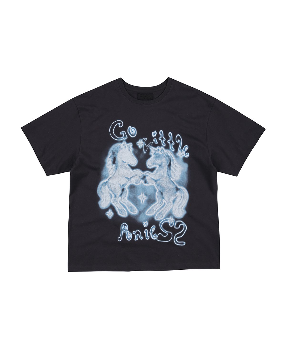 이이이알알알(EEERRR) Go pony artwork t-shrit (Charcoal)