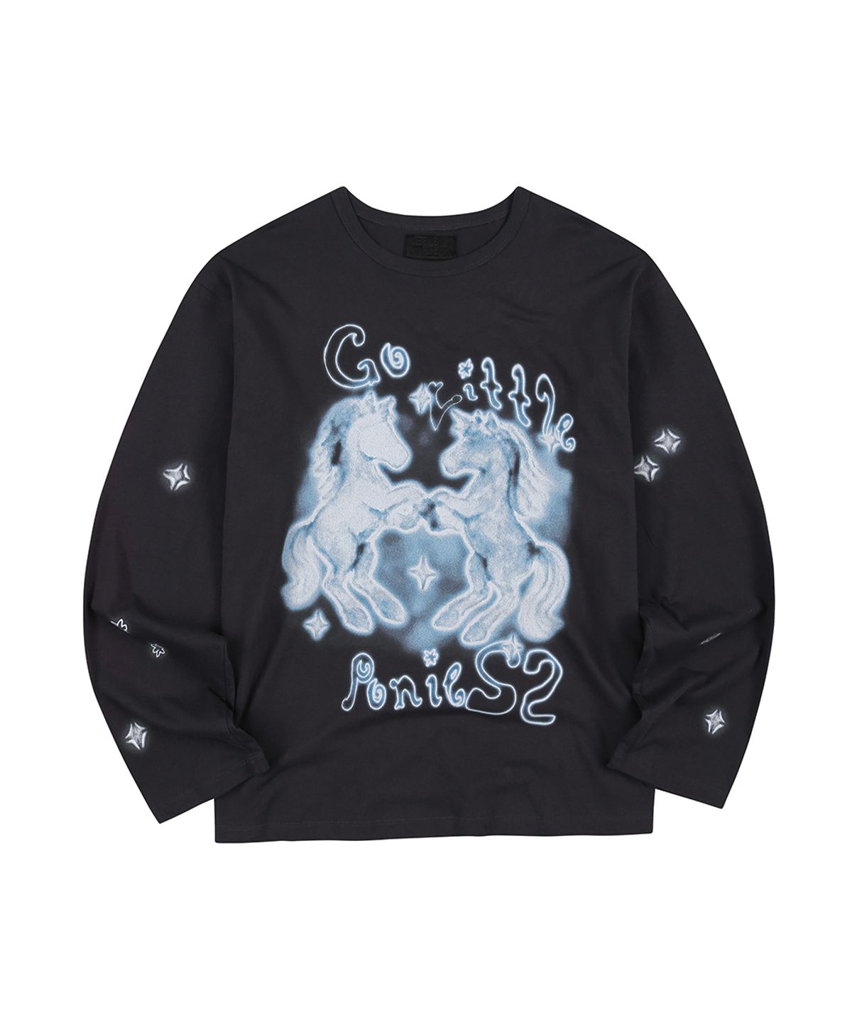 이이이알알알(EEERRR) Go pony artwork long sleeve (Charcoal)