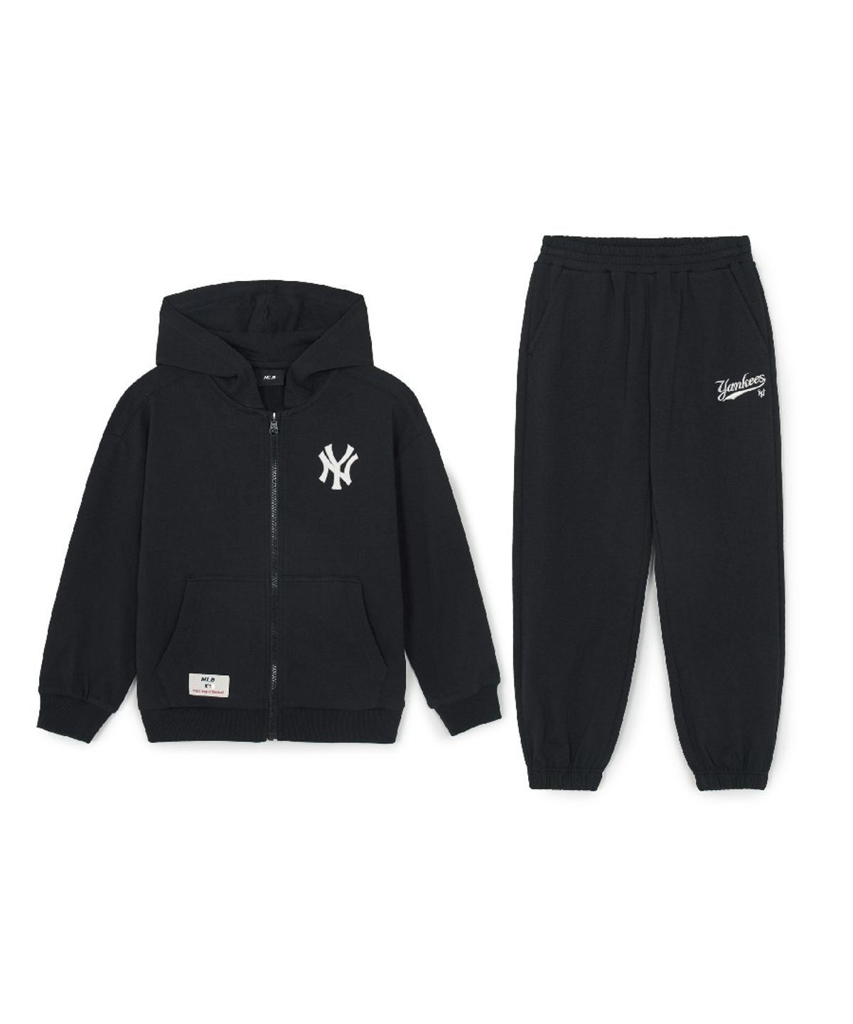 엠엘비 키즈(MLB KIDS) 스포티브 베이직 후드 집업 세트 NY (Black)