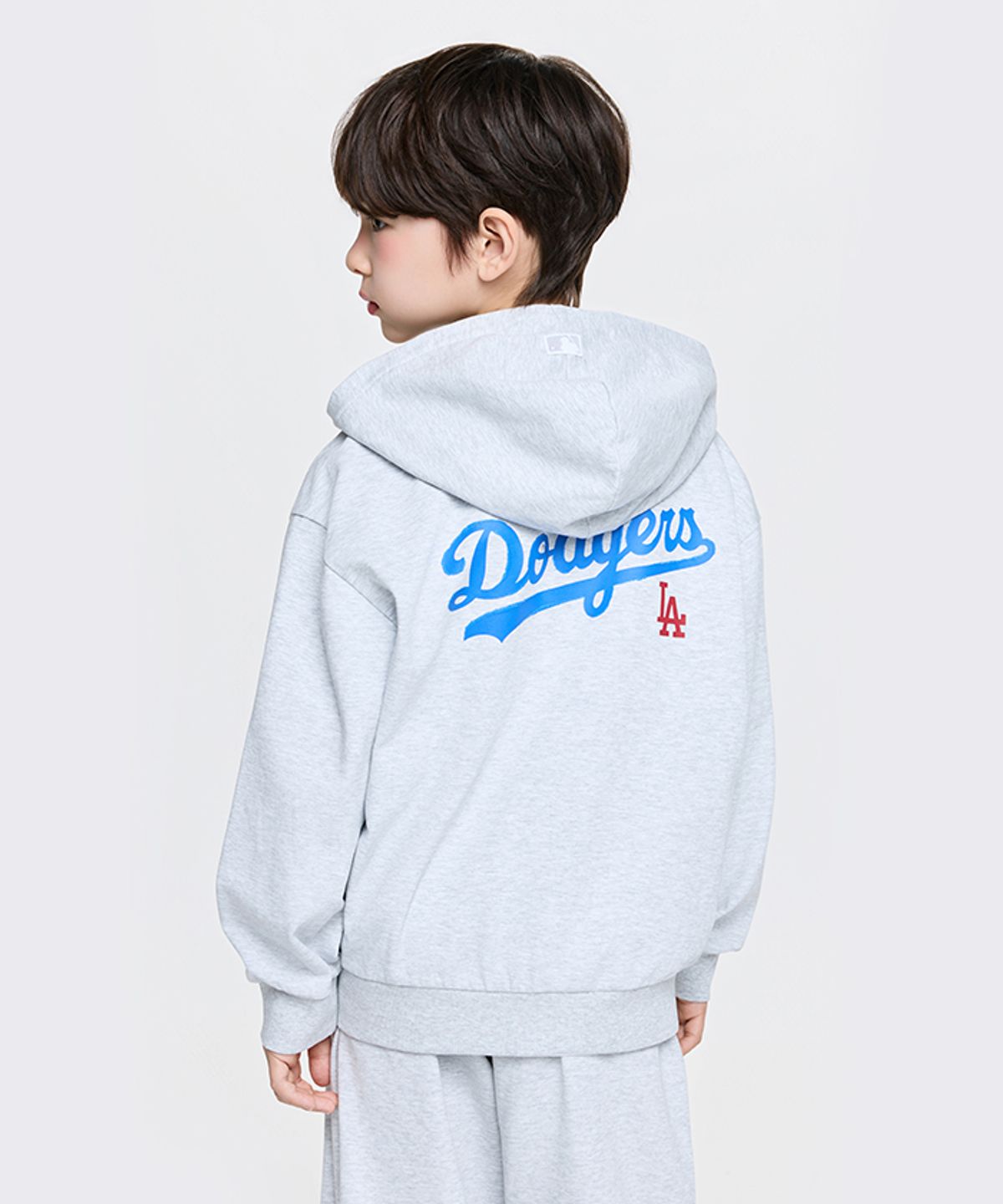 엠엘비 키즈(MLB KIDS) 스포티브 베이직 후드 집업 세트 LA (L.Melange Grey)