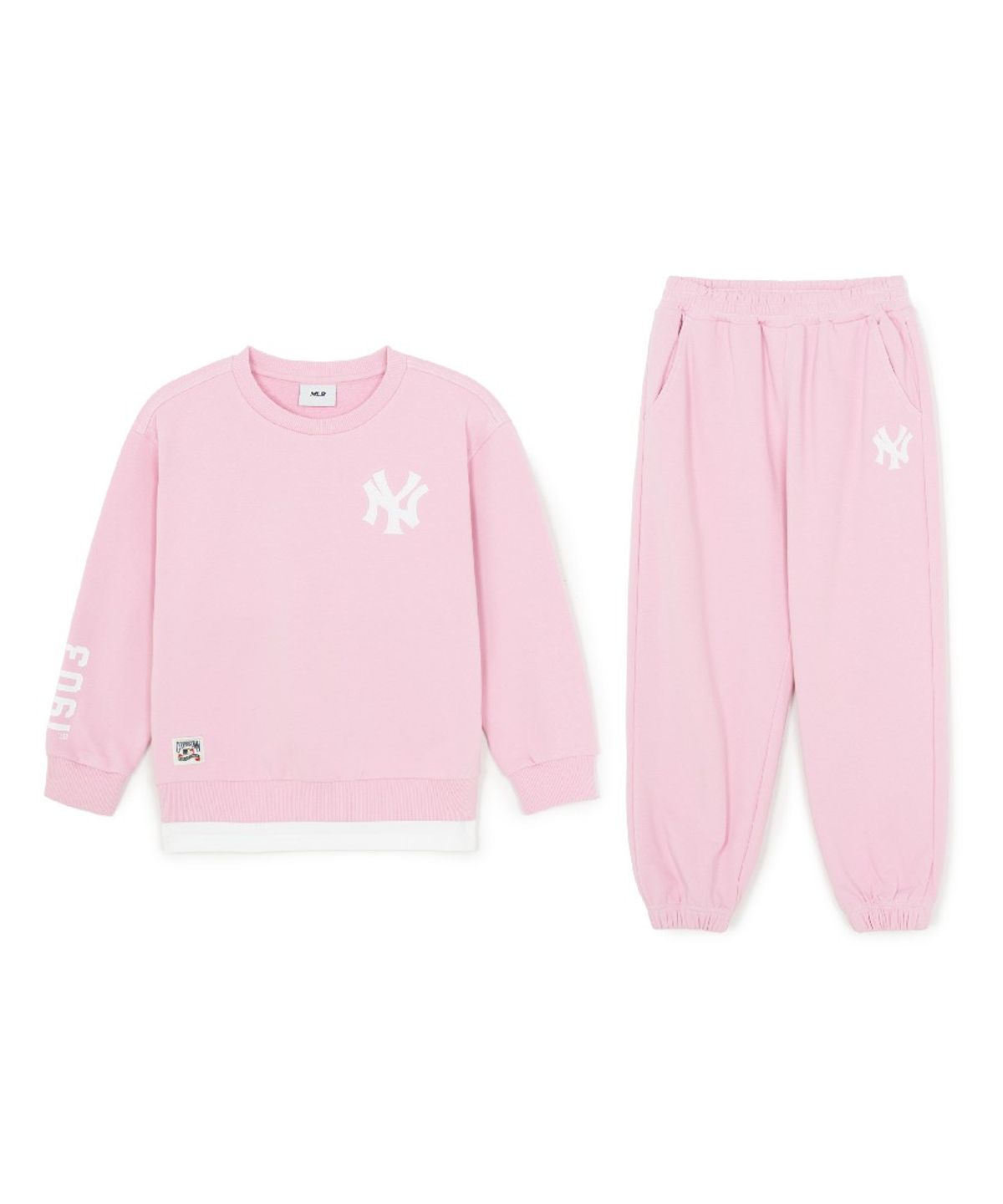 엠엘비 키즈(MLB KIDS) 스포티브 베이직 레이어드 맨투맨세트 NY (L.Pink)