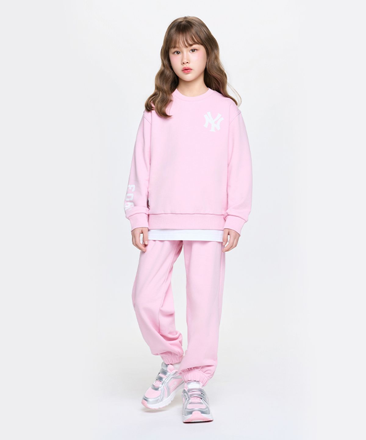 엠엘비 키즈(MLB KIDS) 스포티브 베이직 레이어드 맨투맨세트 NY (L.Pink)