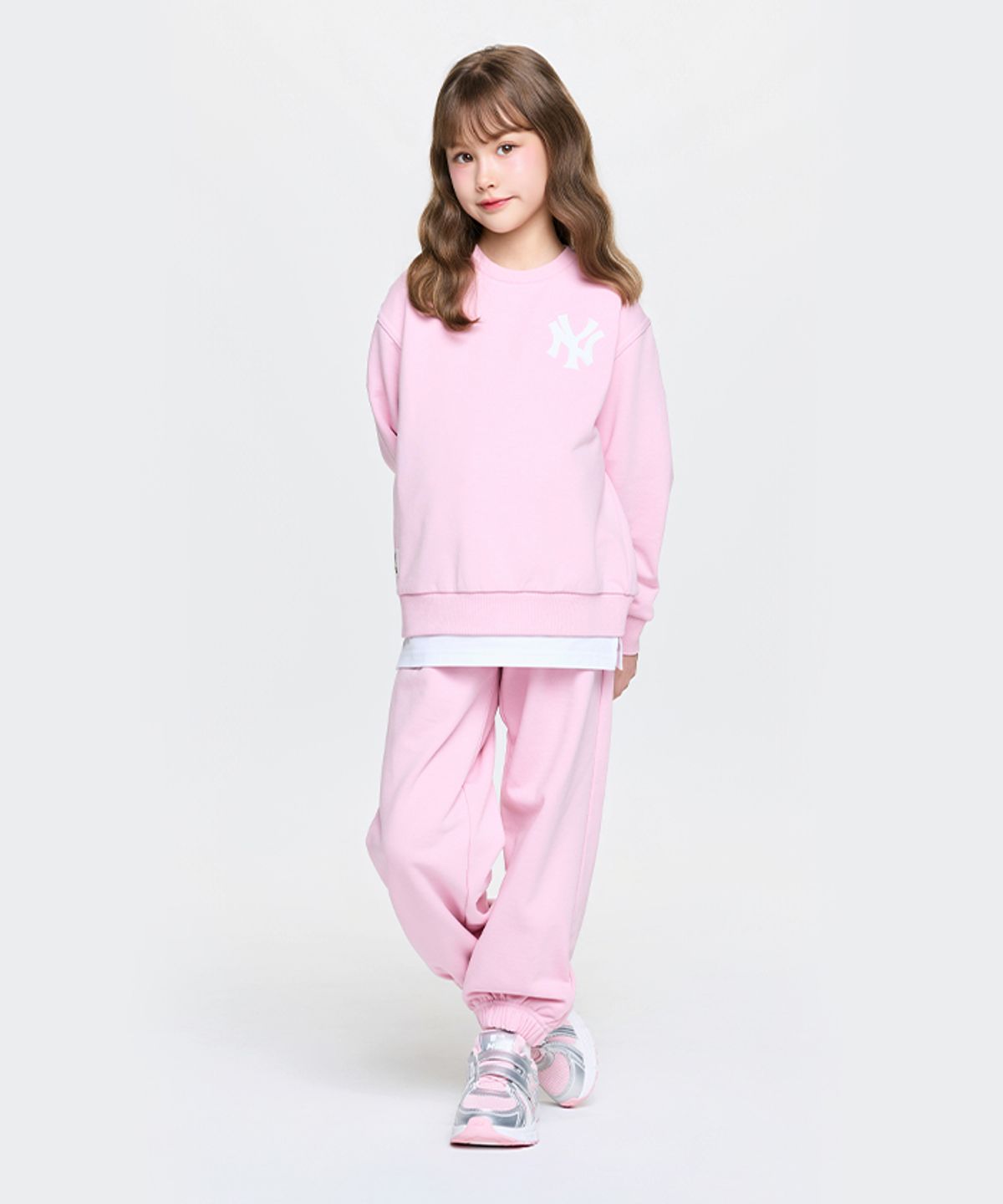 엠엘비 키즈(MLB KIDS) 스포티브 베이직 레이어드 맨투맨세트 NY (L.Pink)
