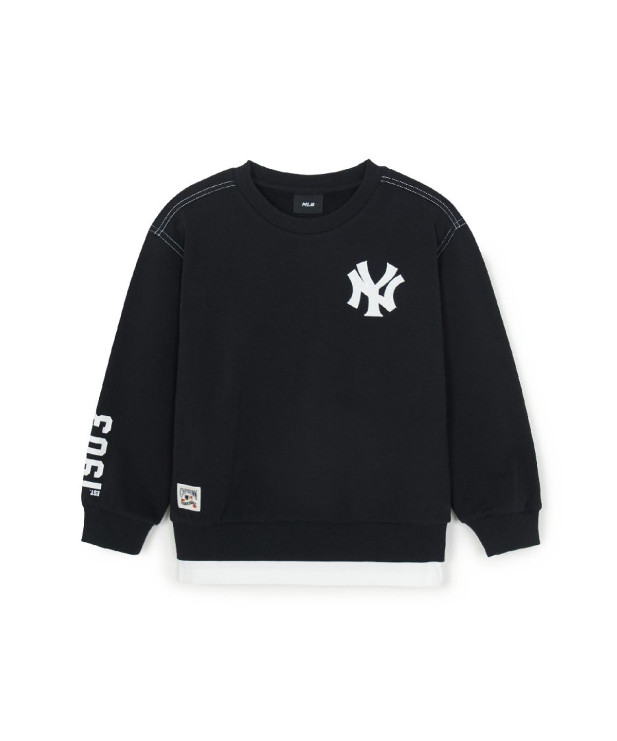 엠엘비 키즈(MLB KIDS) 스포티브 베이직 레이어드 맨투맨세트 NY (Black)