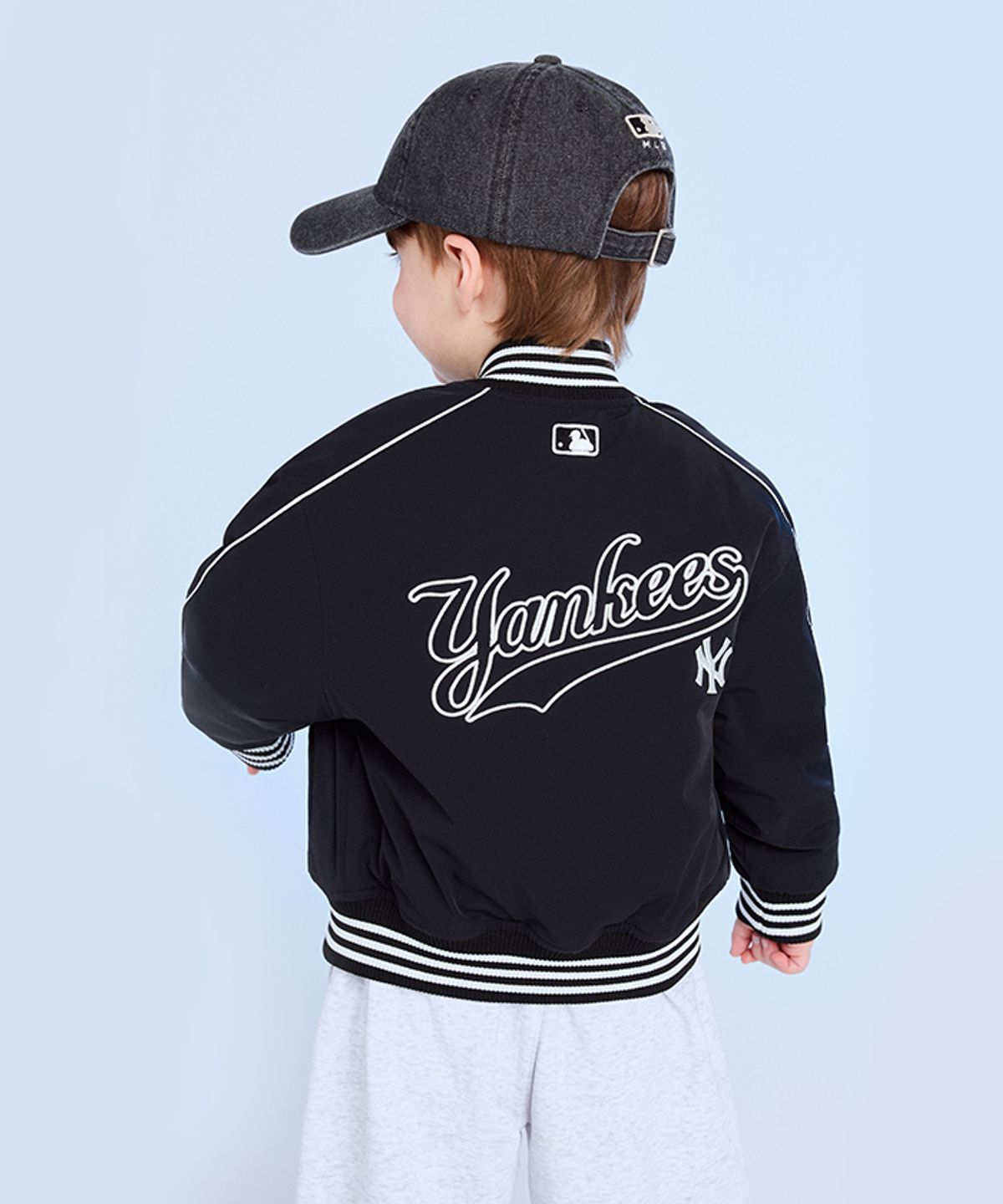 엠엘비 키즈(MLB KIDS) 스포티브 컬시브 나일론 패딩 점퍼 NY (Black)