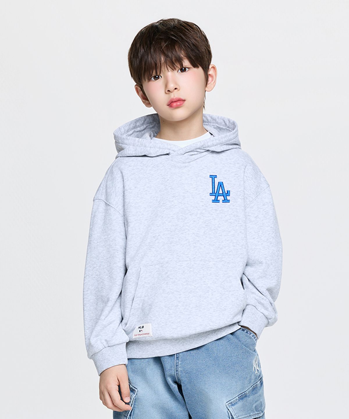 엠엘비 키즈(MLB KIDS) 베이직 클래식 쿠퍼스 후드티 LA (L.Melange Grey)