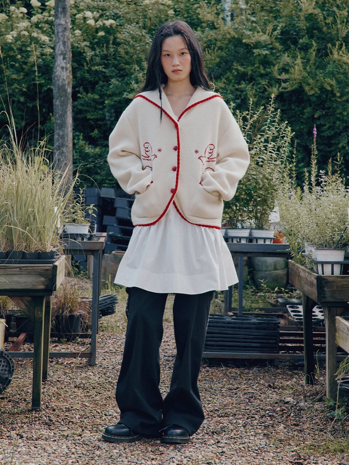 뮈뮈에르(MUEMUER) Bird Embroidery Ciel Cardigan MU2611CD501V