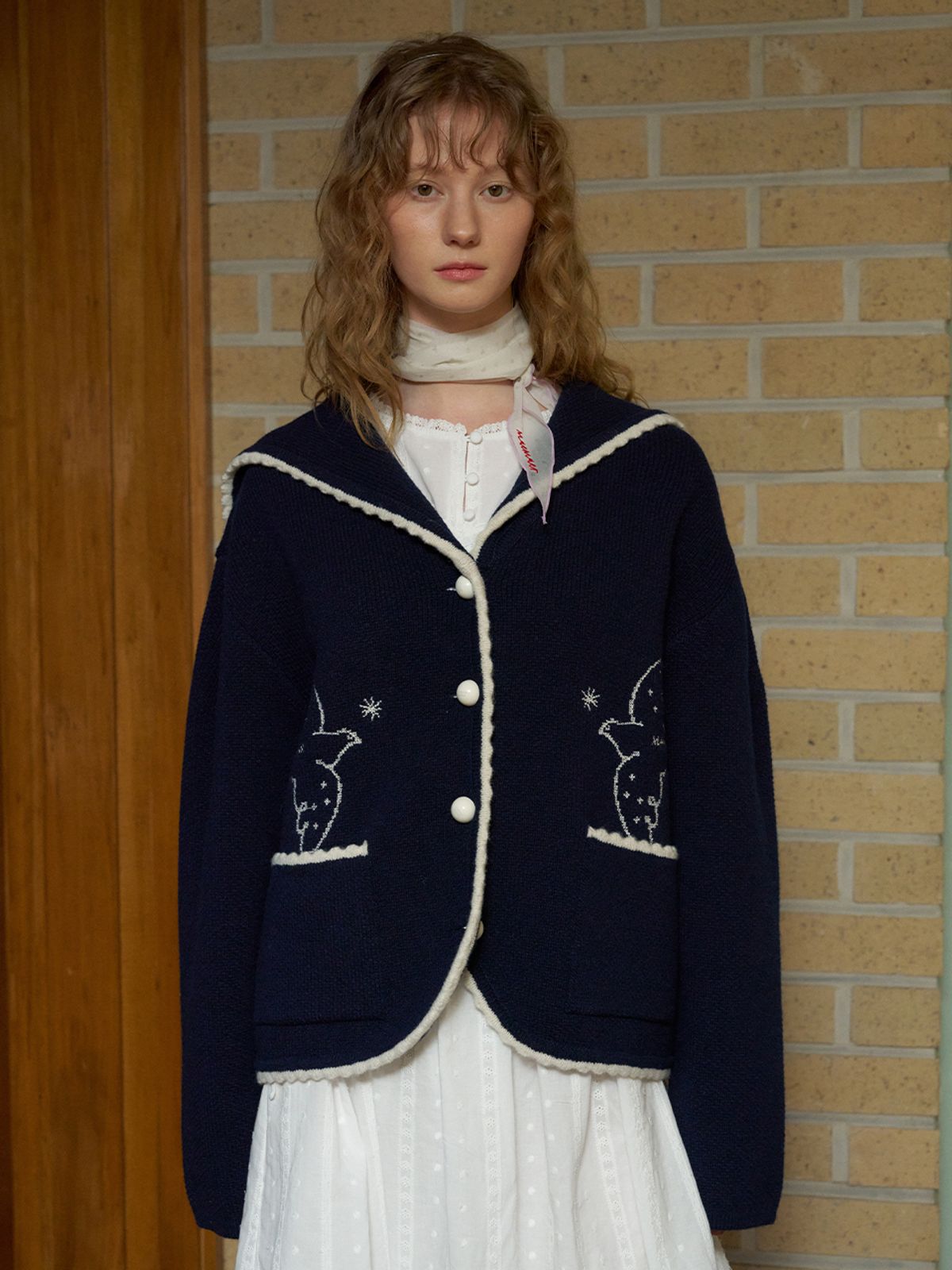 뮈뮈에르(MUEMUER) Bird Embroidery Ciel Cardigan MU2611CD501V