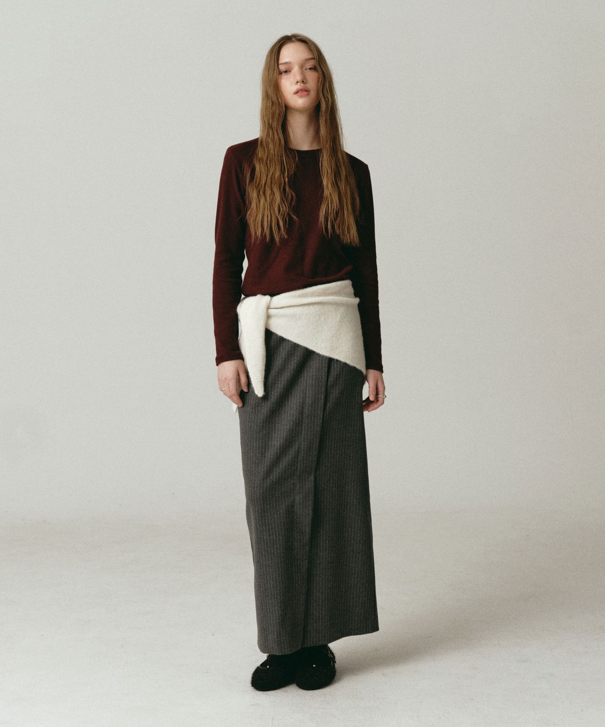 로시로우(LOSSYROW) Basic Round Tee Burgundy