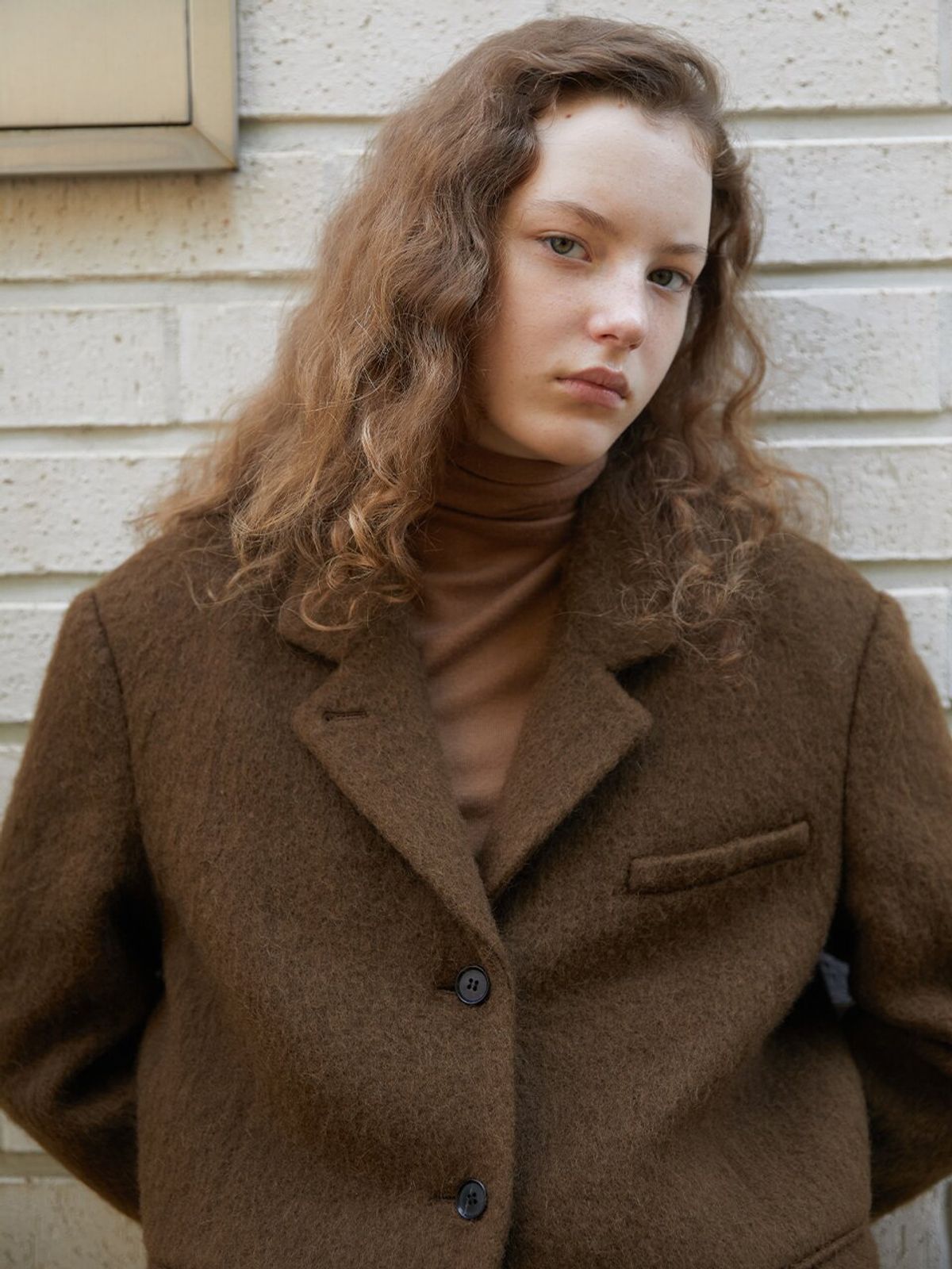 뮈뮈에르(MUEMUER) Three-Button Hairy Single Jacket MU2599JK901M_BROWN