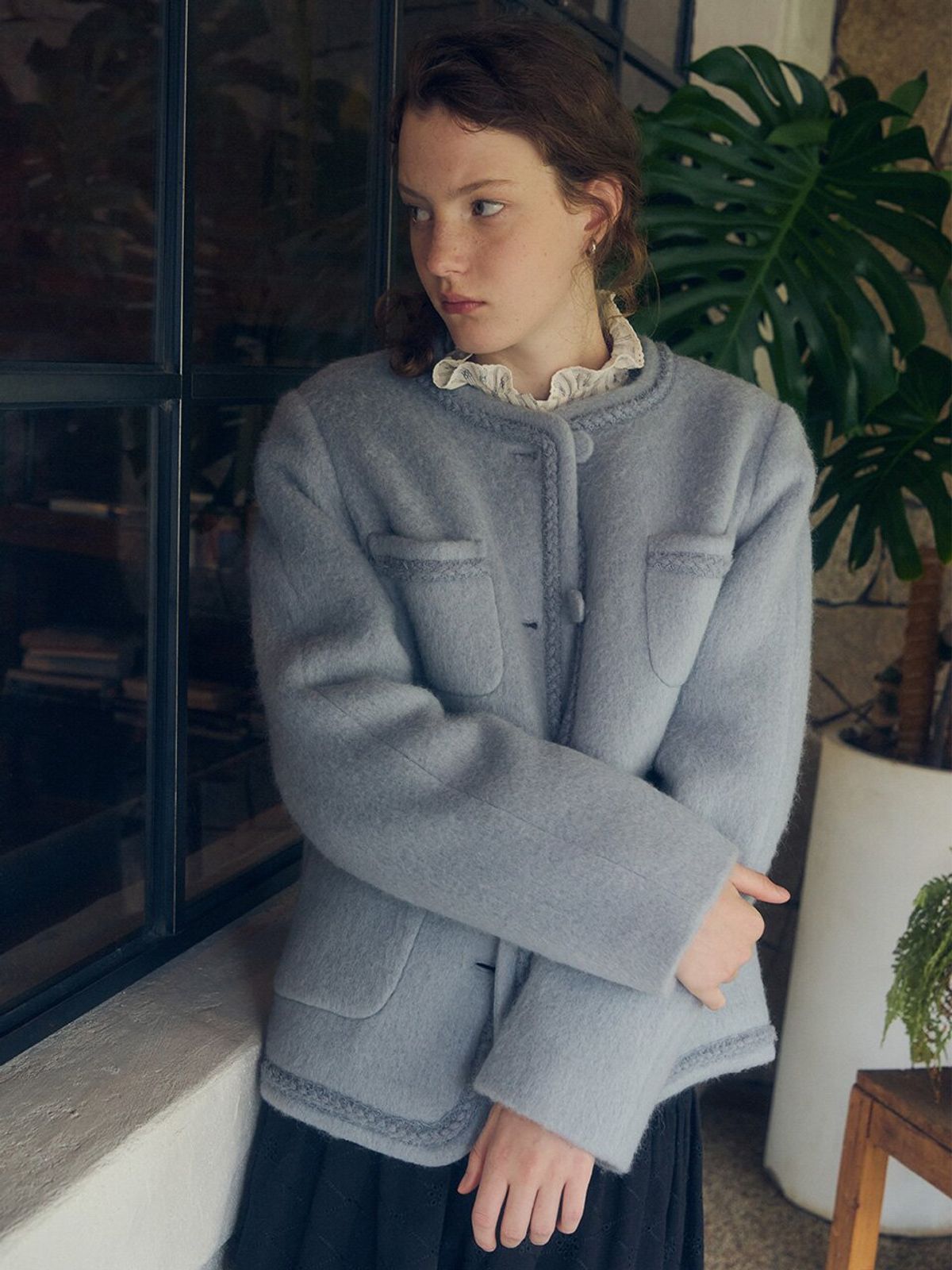 뮈뮈에르(MUEMUER) Suri Alpaca Round Neck Jacket MU2599JK501V_3color