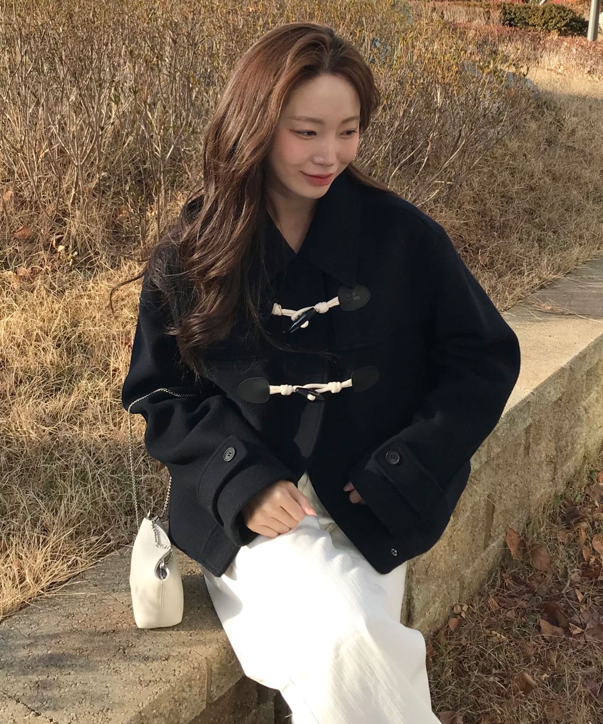 코드그라피(CGP) (우먼) 더플 숏 코트-다크 네이비