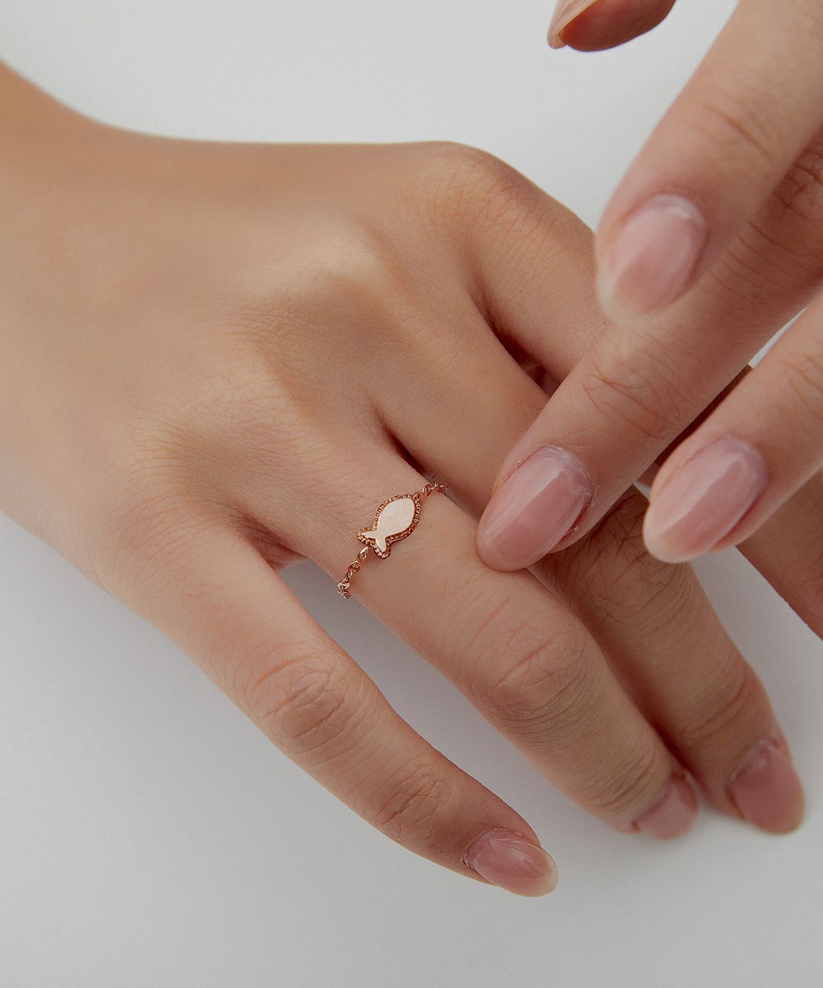 엘렌쥬얼리(HELENE JEWELRY) 14K 18K 로이 물고기 체인 반지