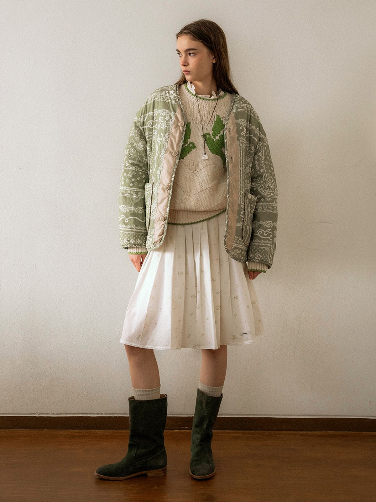 뮈뮈에르(MUEMUER) Reversible Paisley pattern Quilted Jacket MU2611PD501V