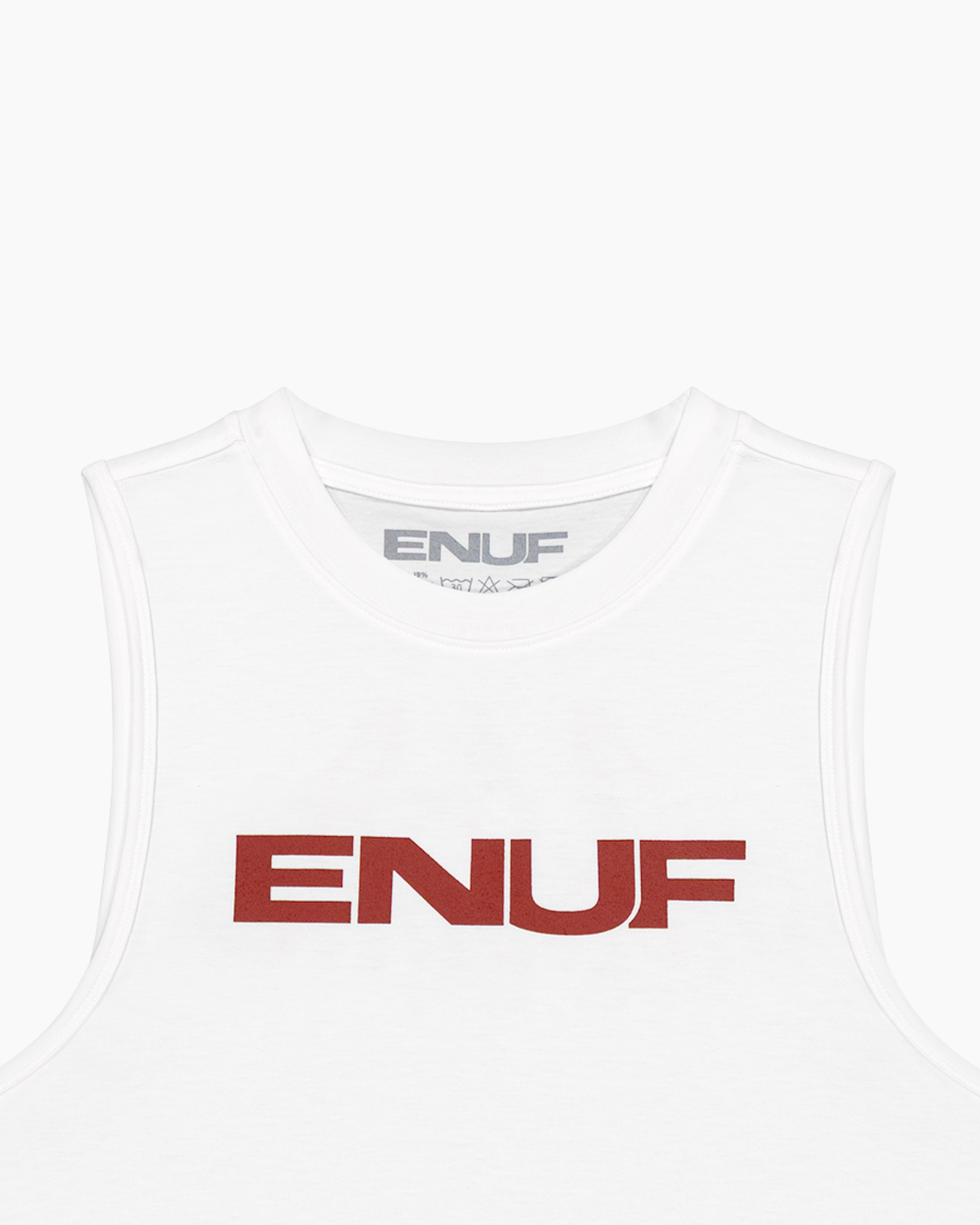 이너프(ENUF) ENUF 화이트/버건디 민소매크롭