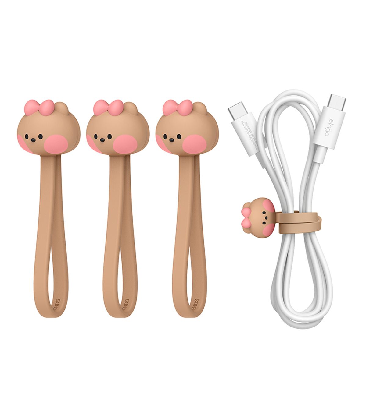 엘라고(ELAGO) 라인프렌즈 미니니 마그네틱 케이블 타이 3P