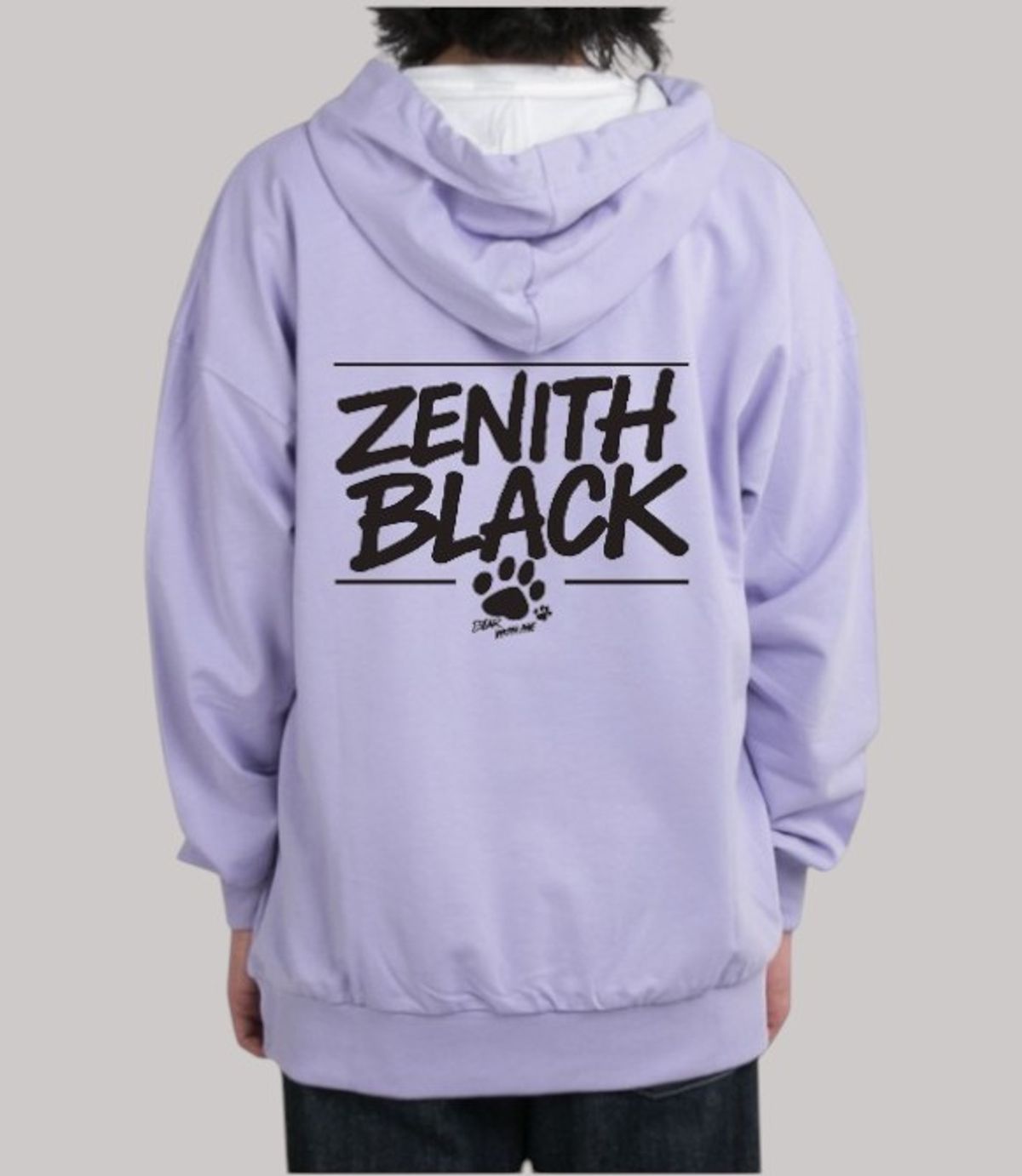 지블랙(ZBLACK) 스텐다드 제니스 블랙 기본로고 오버핏 후드 퍼플