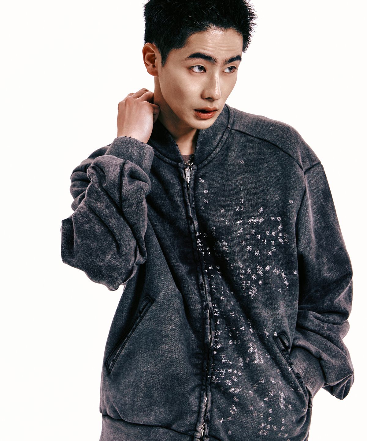엔드릭스(EDLIX) Heavy Faded Linings Sweat Jacket (Vintage Black)