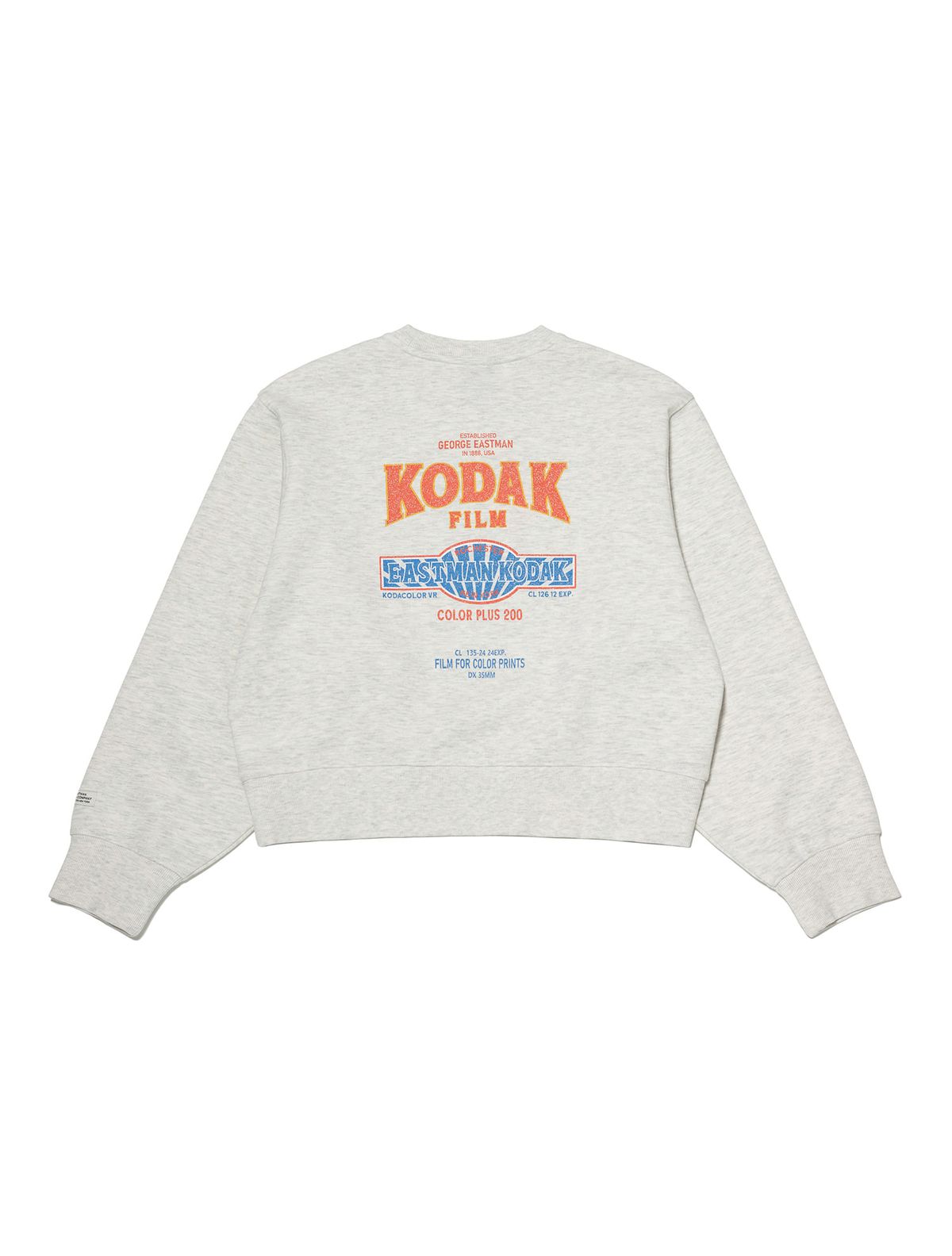 코닥(KODAK) 스노우 워싱 그래픽 맨투맨 우먼 WHITE MELANGE
