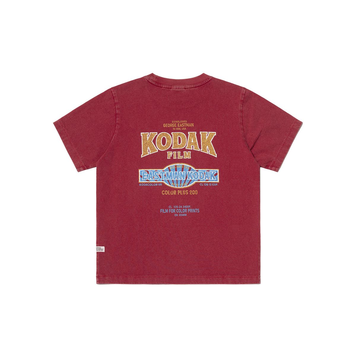 코닥(KODAK) 스노우 워싱 그래픽 반팔 티셔츠 우먼 RED