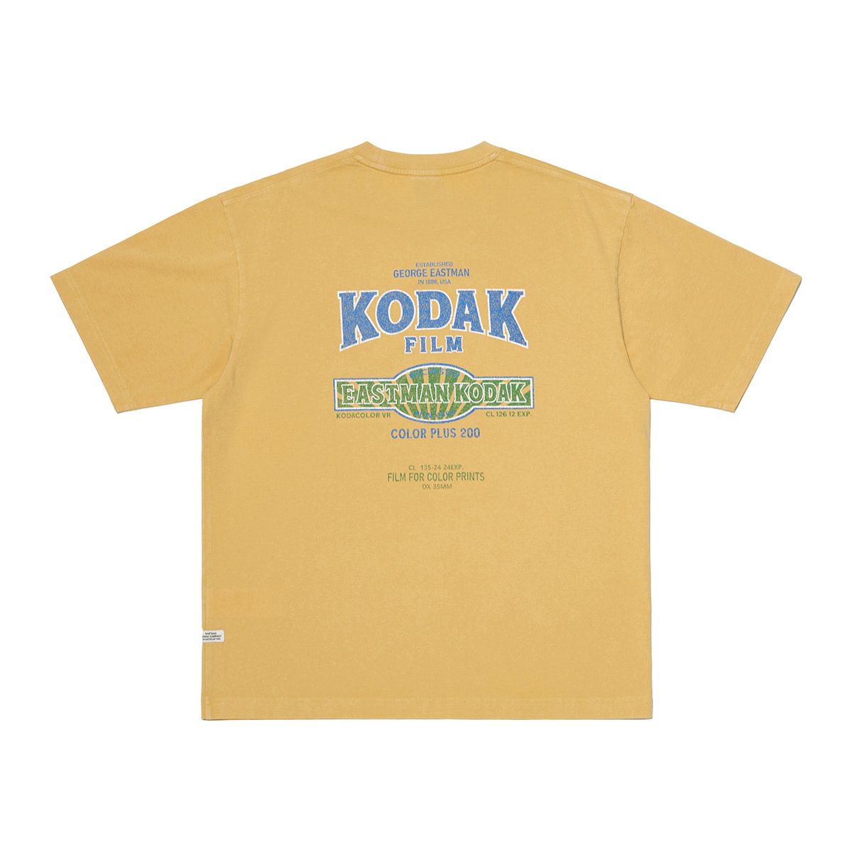 코닥(KODAK) 스노우 워싱 그래픽 반팔 티셔츠 YELLOW