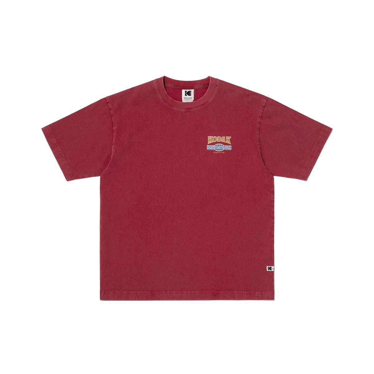 코닥(KODAK) 스노우 워싱 그래픽 반팔 티셔츠 RED