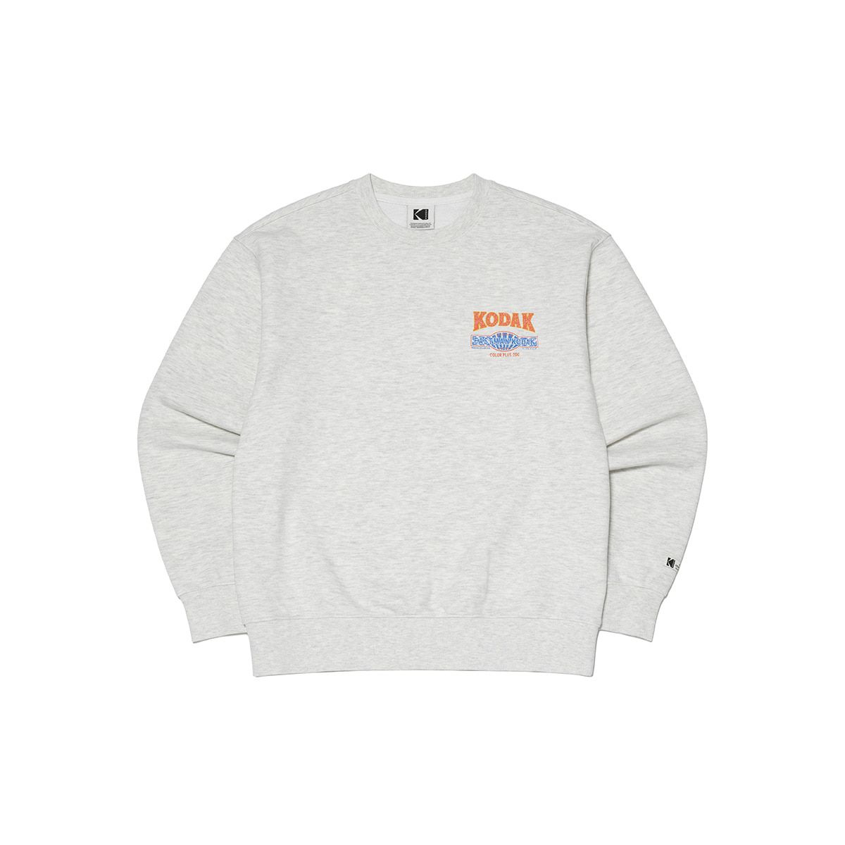 코닥(KODAK) 스노우 워싱 그래픽 맨투맨 WHITE MELANGE