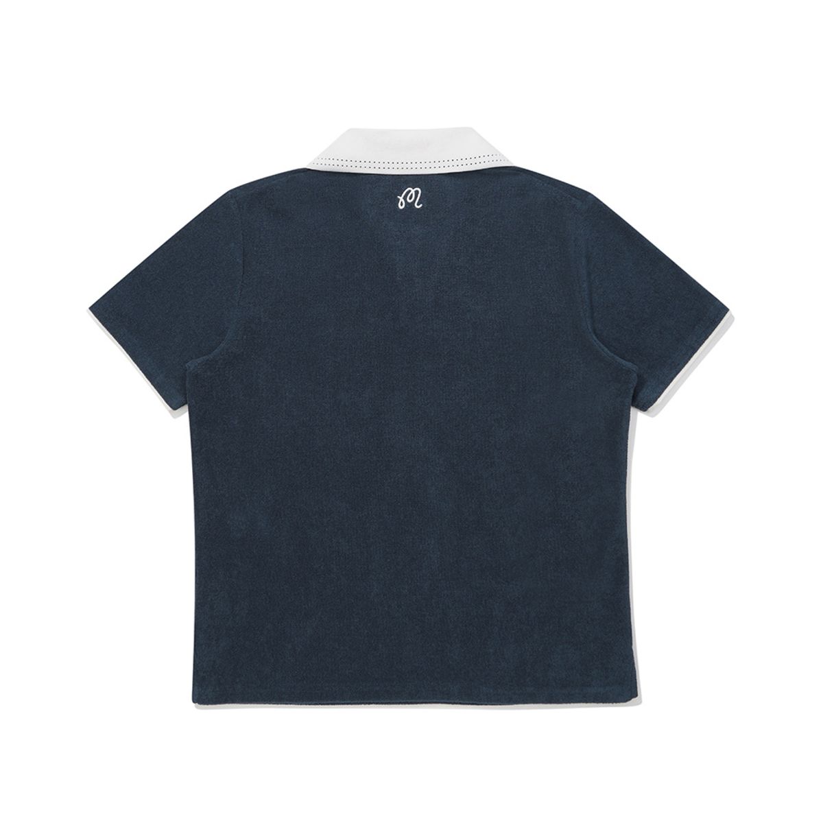 말본 골프(MALBON GOLF) 배색 오픈 카라 티셔츠 NAVY (WOMAN)
