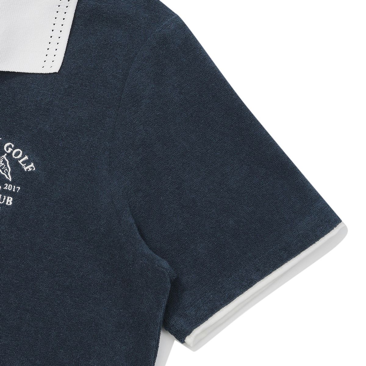 말본 골프(MALBON GOLF) 배색 오픈 카라 티셔츠 NAVY (WOMAN)