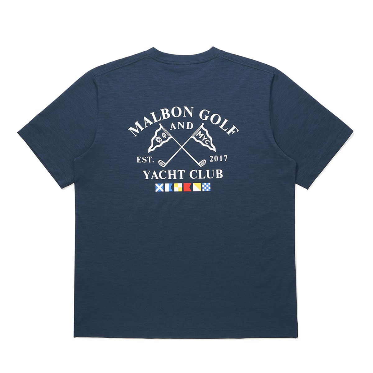 말본 골프(MALBON GOLF) YACHT CLUB 유니 라운드 티셔츠 NAVY
