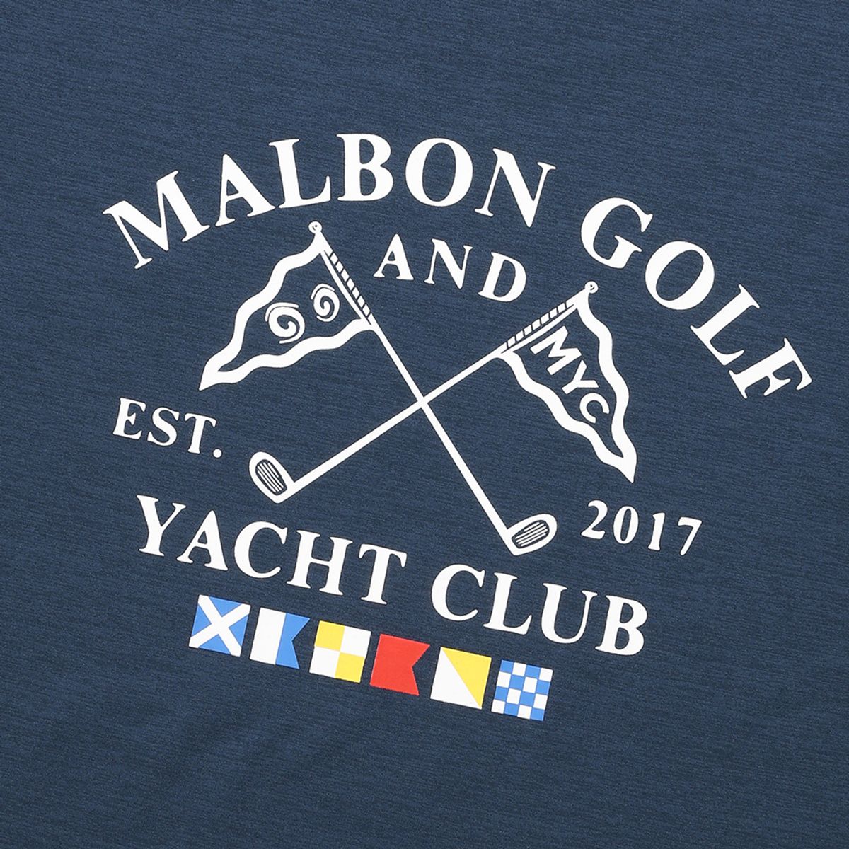 말본 골프(MALBON GOLF) YACHT CLUB 유니 라운드 티셔츠 NAVY