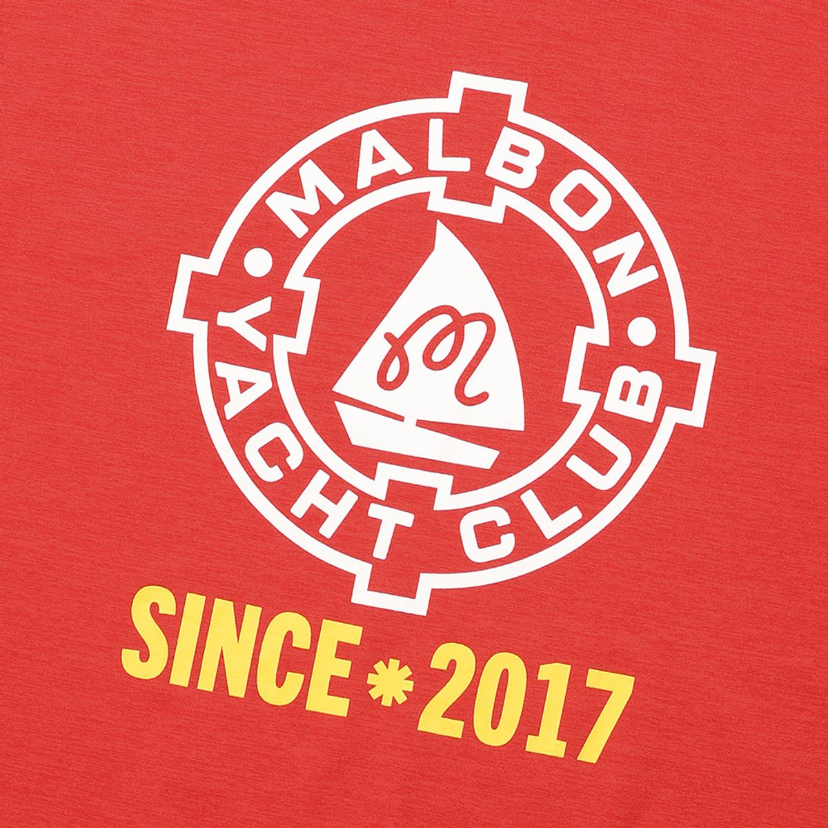 말본 골프(MALBON GOLF) YACHT CLUB 유니 라운드 티셔츠 RED