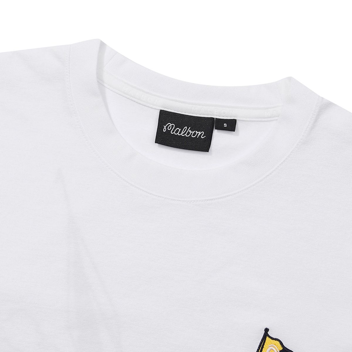 말본 골프(MALBON GOLF) YACHT CLUB 유니 라운드 티셔츠 WHITE
