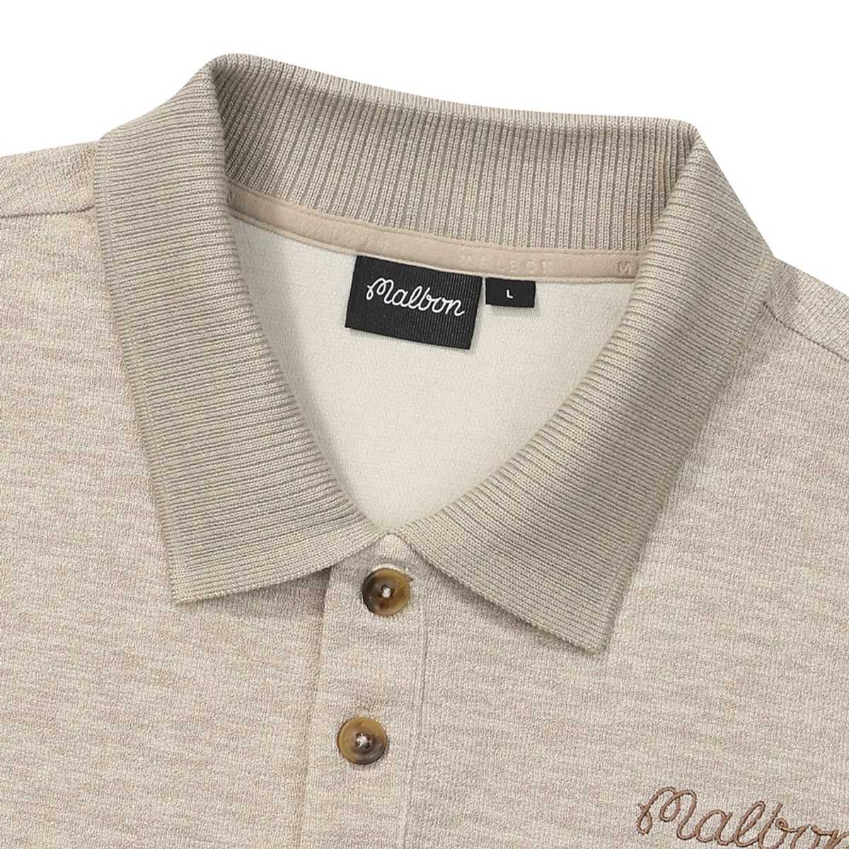 말본 골프(MALBON GOLF) 니트라이크 트레블 긴팔 티셔츠 BEIGE (MAN)