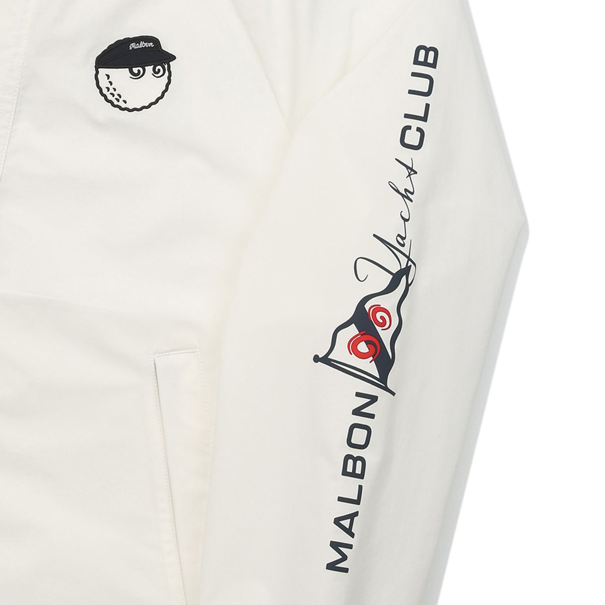말본 골프(MALBON GOLF) 래글런 컬러블럭 재킷 OFF WHITE (WOMAN)