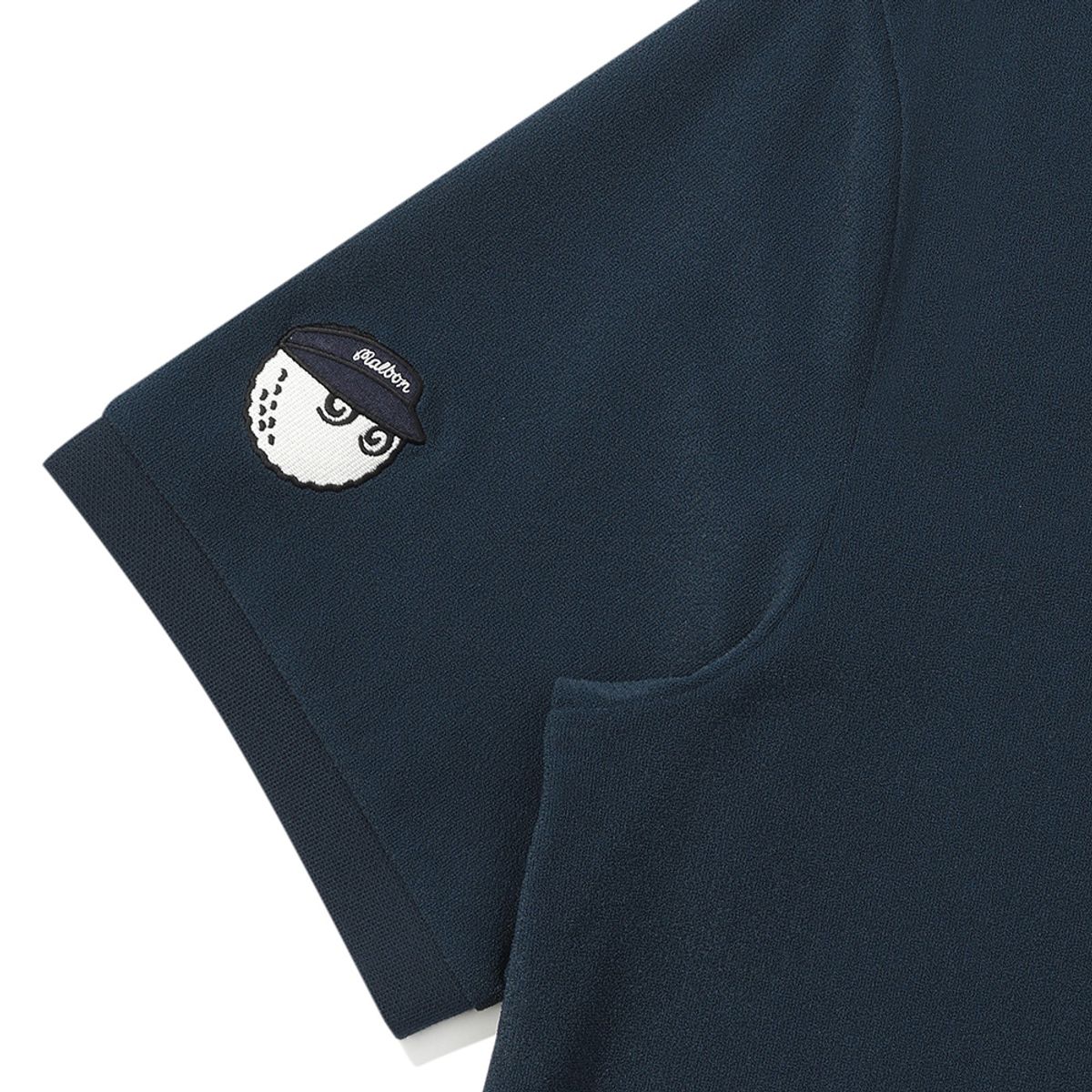 말본 골프(MALBON GOLF) 프리미엄 테리소재 오픈넥 티셔츠 NAVY (MAN)